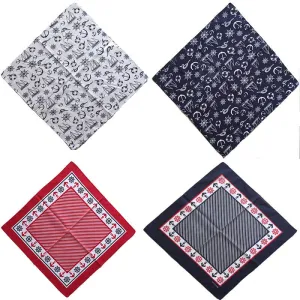 12pcs Brocade Bandana 22X22 Inch 100% Cotton Novelty Paisley Denim Turban Party Favor Scarf Turban Handkerchief