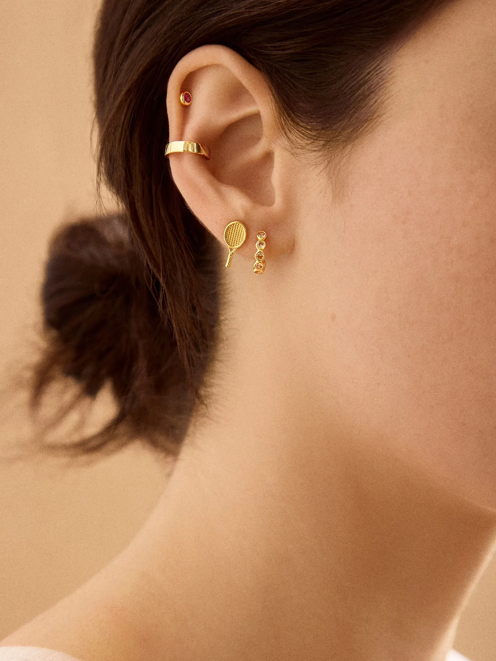 18k Gold Sports Delicate Stud - Tennis