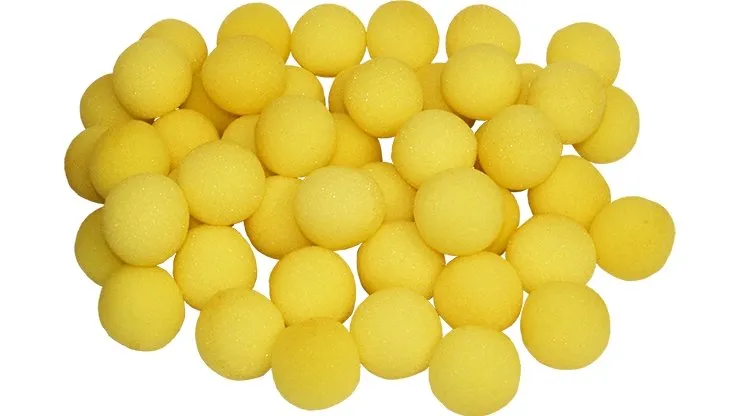 50 x 2 inch Super Soft Sponge Balls Yellow
