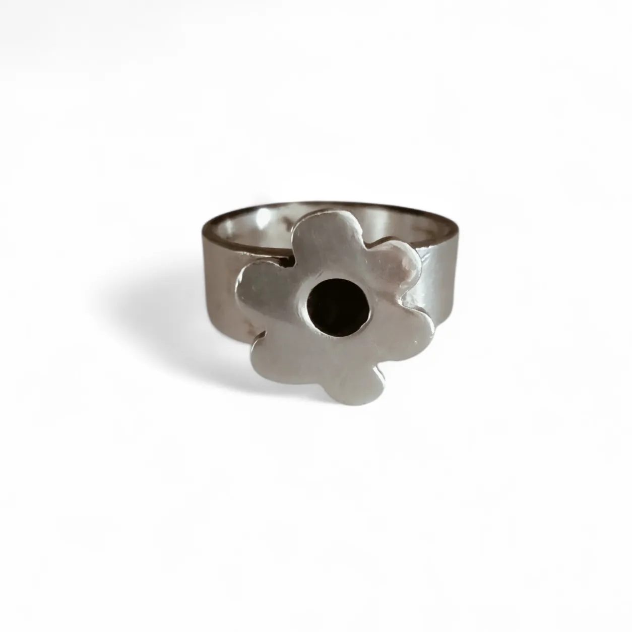 925 Sterling Silver Solid Daisy Ring