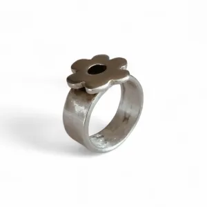 925 Sterling Silver Solid Daisy Ring