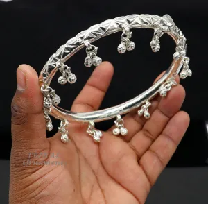 925 sterling silver Vintage design handmade gorgeous cultural foot kada ankle bracelet tribal ethnic silver belly dance jewelry nsfk87