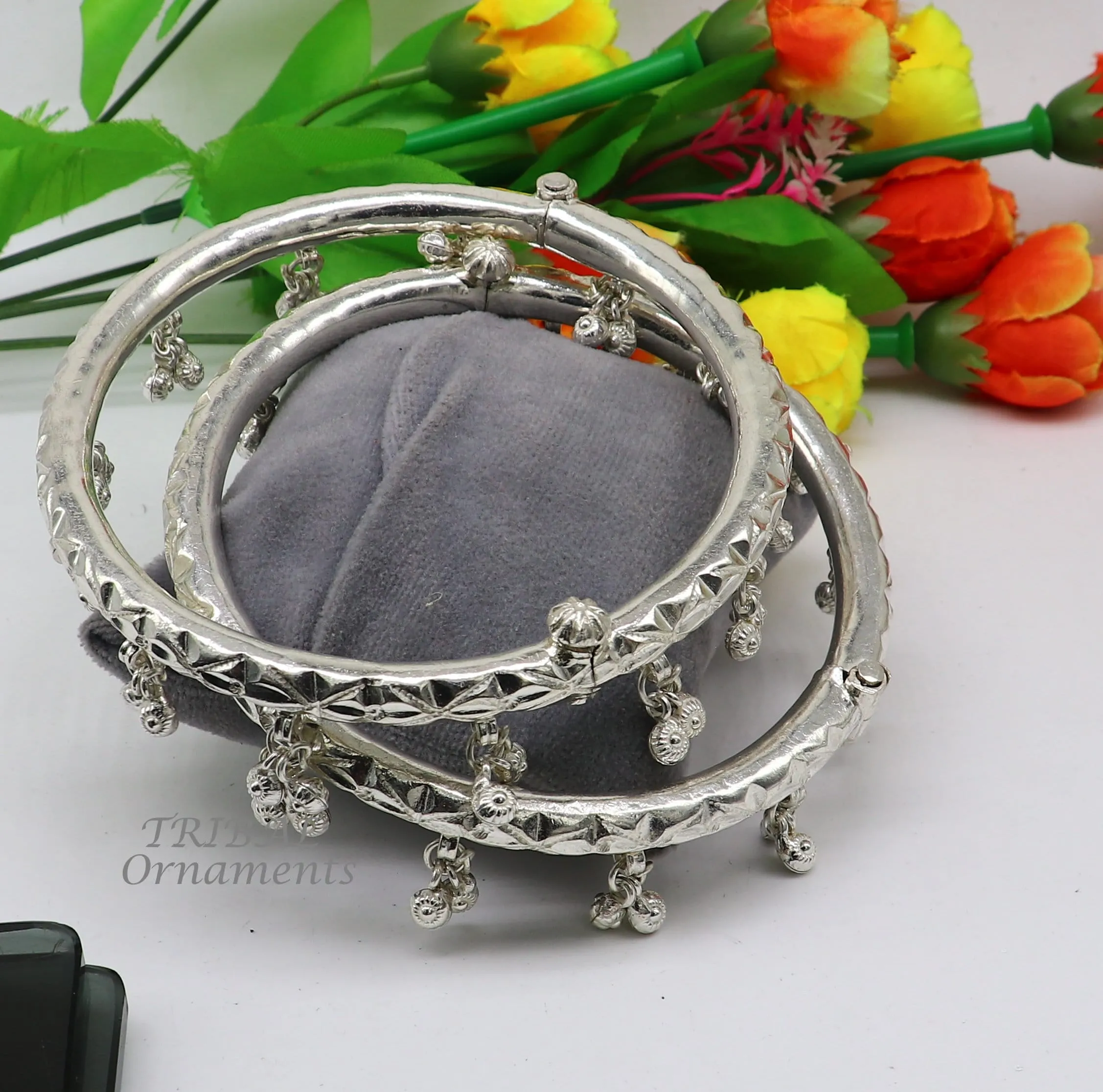 925 sterling silver Vintage design handmade gorgeous cultural foot kada ankle bracelet tribal ethnic silver belly dance jewelry nsfk87