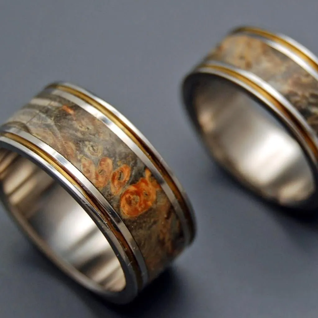 Alchemist | Handcrafted Titanium & Wooden Wedding Ring Set
