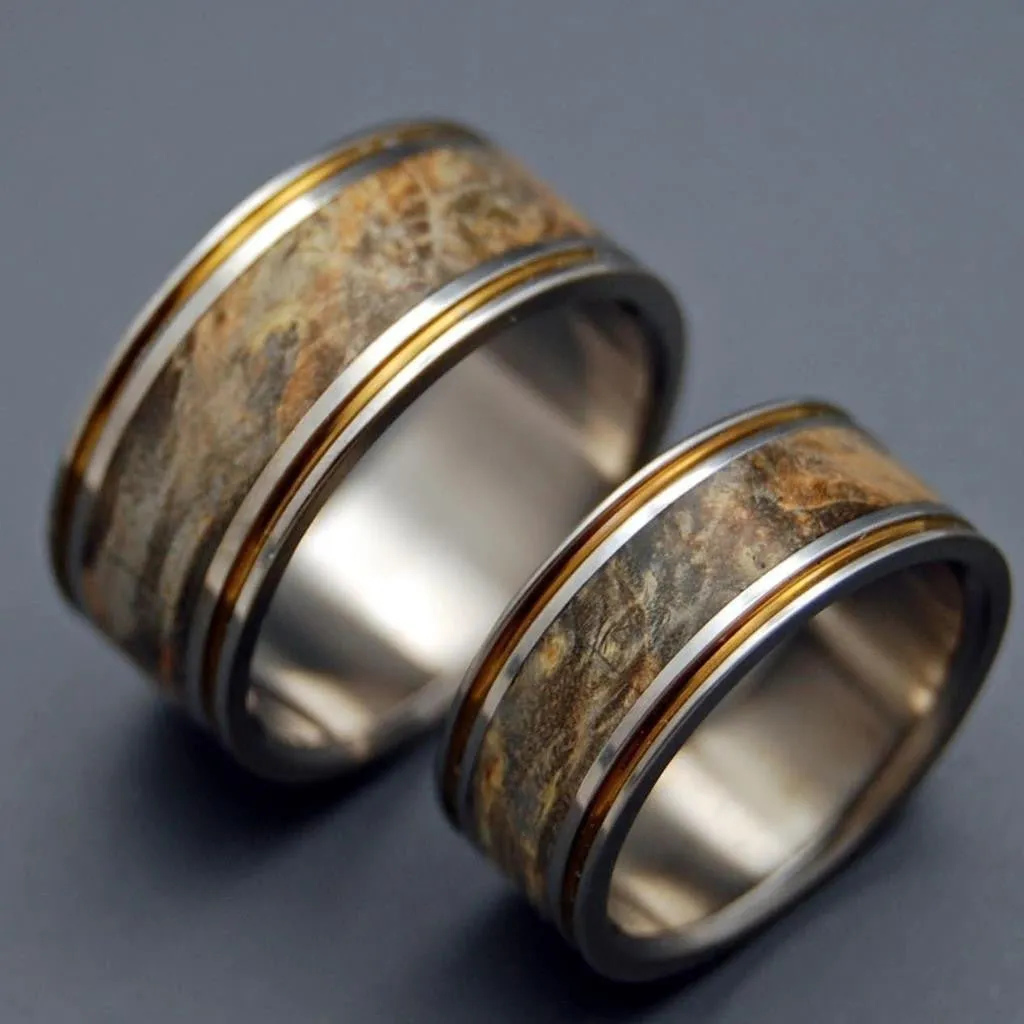 Alchemist | Handcrafted Titanium & Wooden Wedding Ring Set