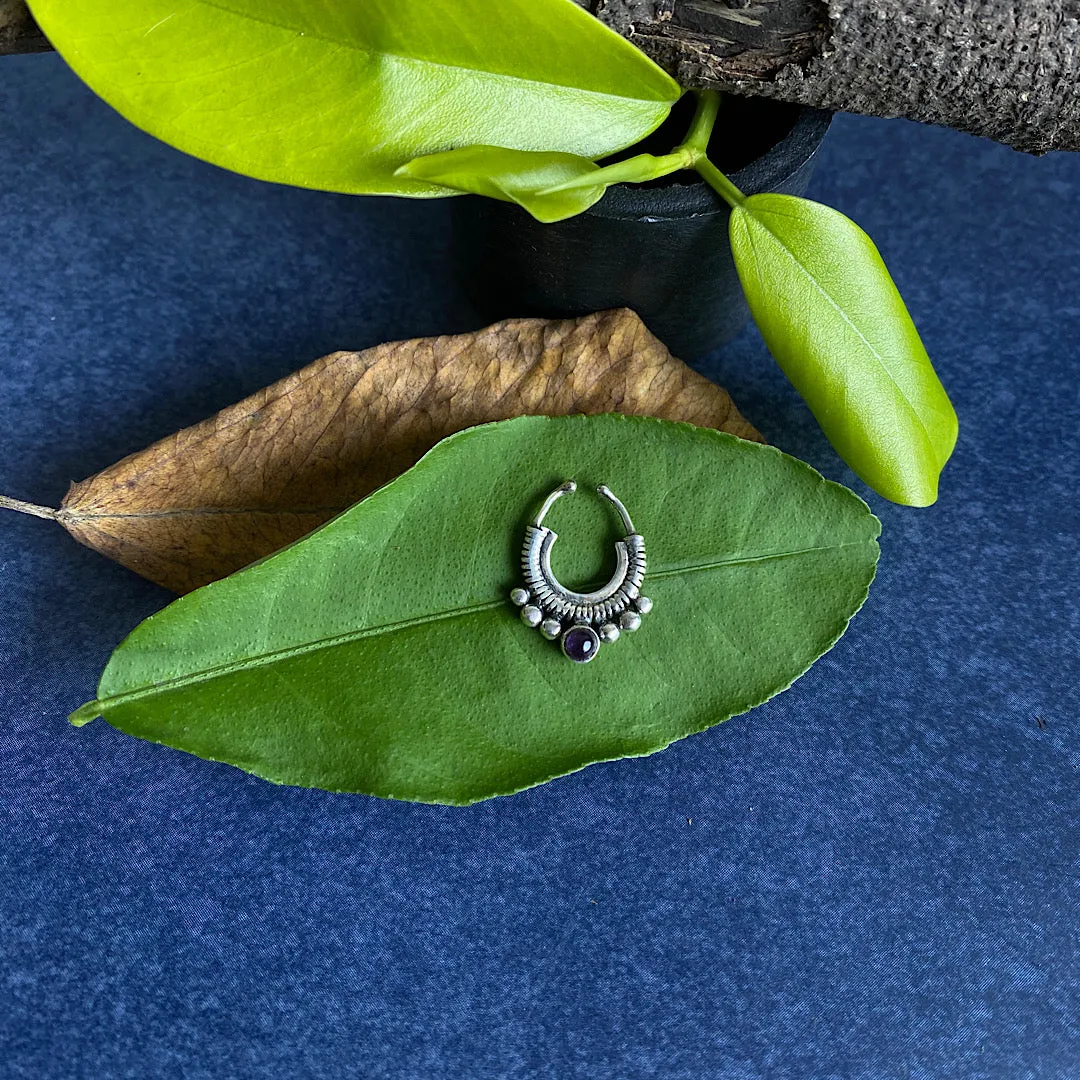 Amethyst Clip-on Septum Ring