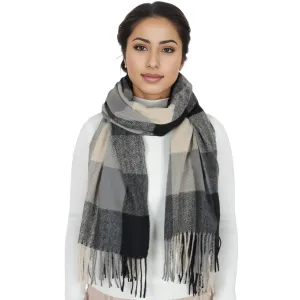 Anna-Kaci Classic Plaid Winter Scarf Soft Cashmere Feel Wrap Shawl Check Tassel Scarves for Women