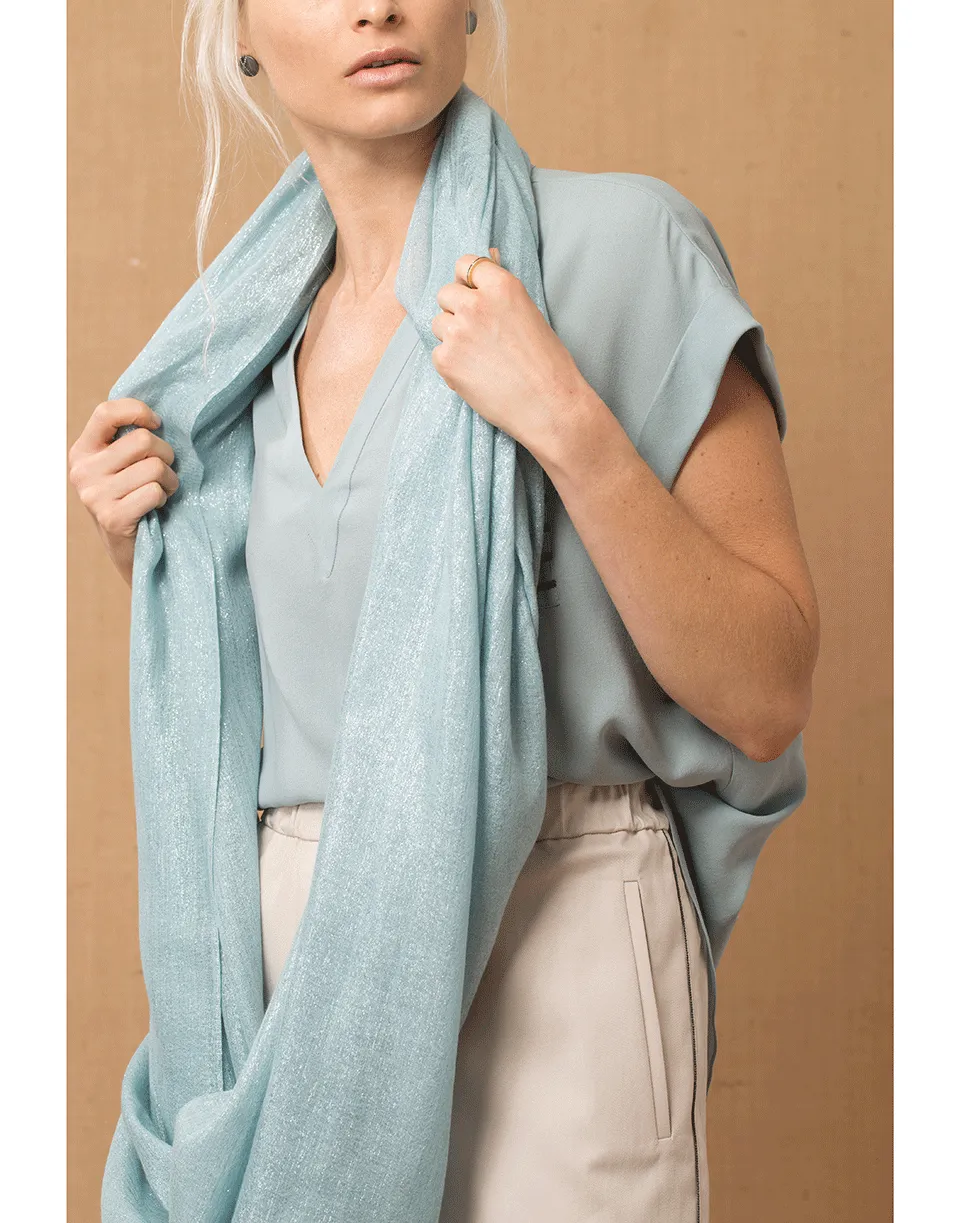 Aqua Cashmere Blend Scarf