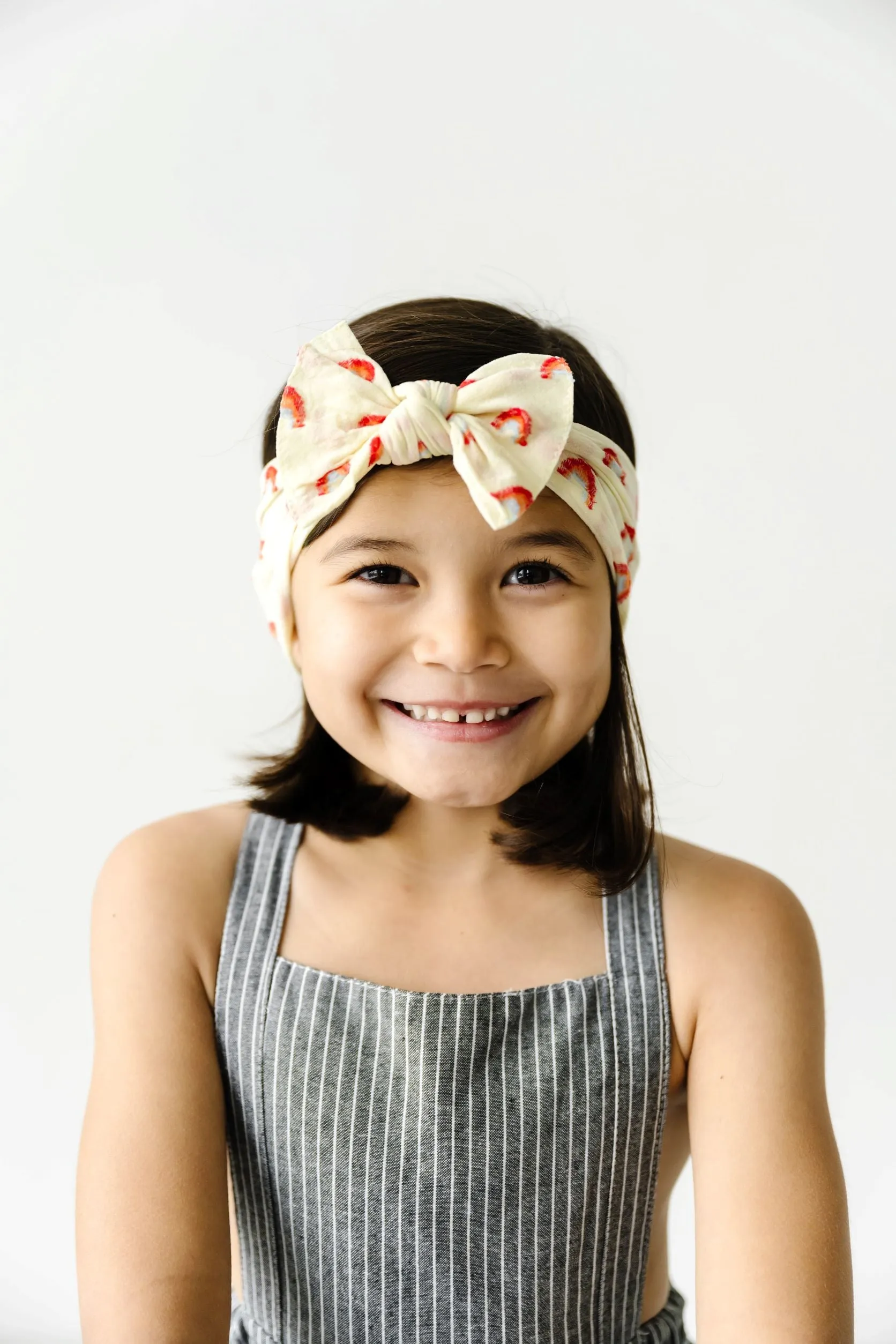 Baby Bling Daffodil Pastel Rainbow Shabby Patterned Knot Headband