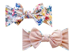 Baby Bling Girl Vibes Reverse-A-Bow Printed Knot Headband