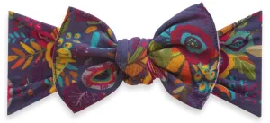 Baby Bling Plum Leaves Printed Knot Headband