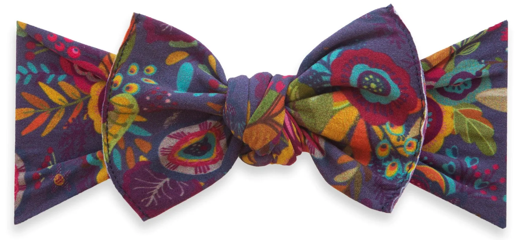 Baby Bling Plum Leaves Printed Knot Headband