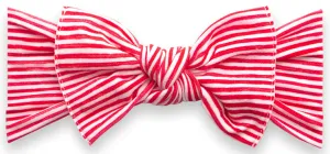 Baby Bling Red Painted Stripe Printed Knot Headband