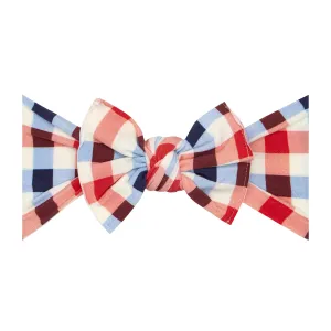 Baby Bling Summertime Check Printed Knot Headband
