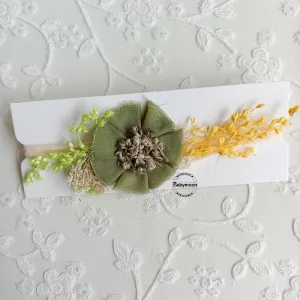 Babymoon Baby Designer Floral Headband - Yellow Green
