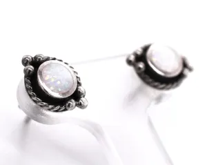 Bali Style Opal Stud Earrings