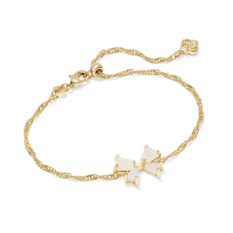 Blair Bow Small Chain Bracelet - Gold/Iridescent Drusy