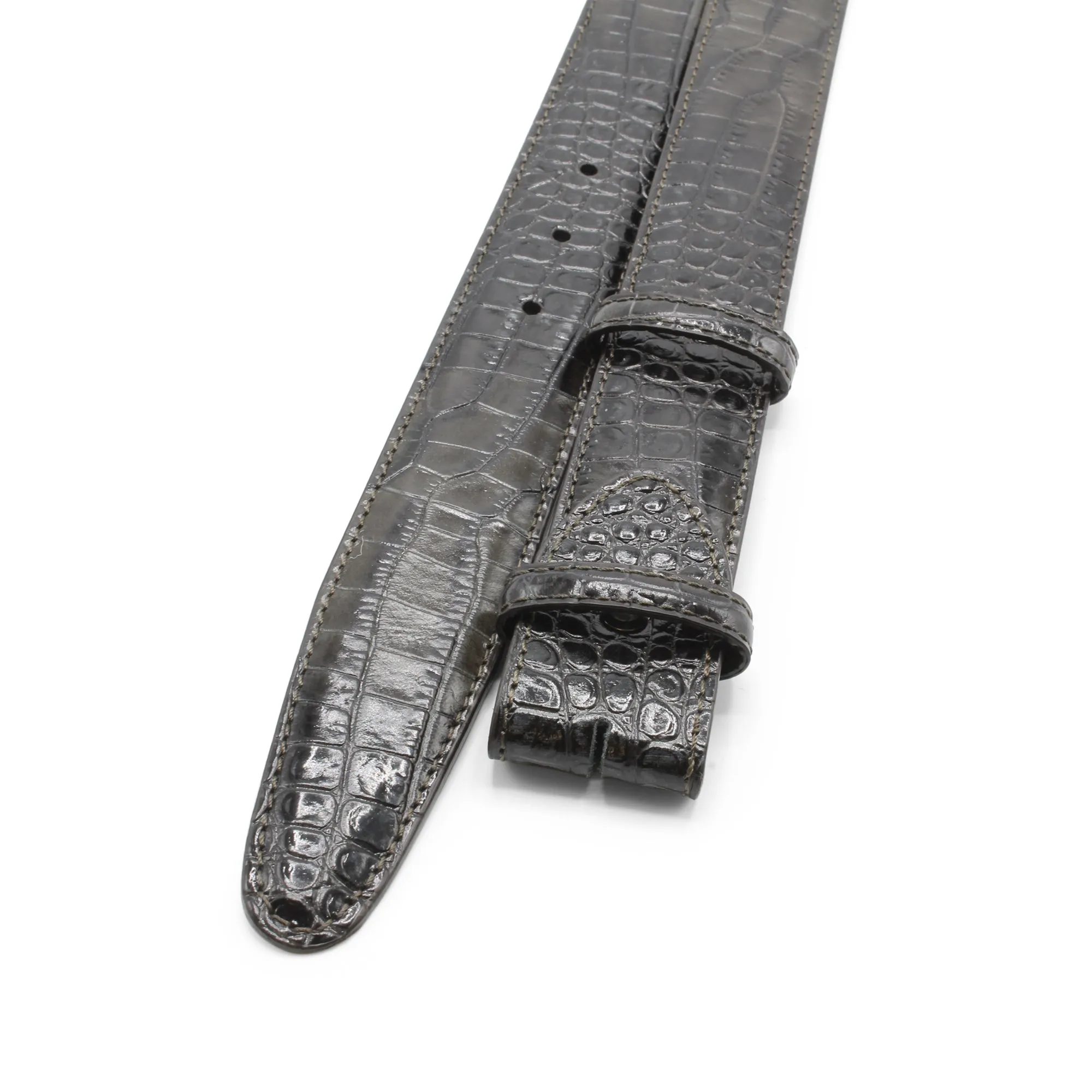 Brush Off Effect Tonal Mock Croc Belt Strap