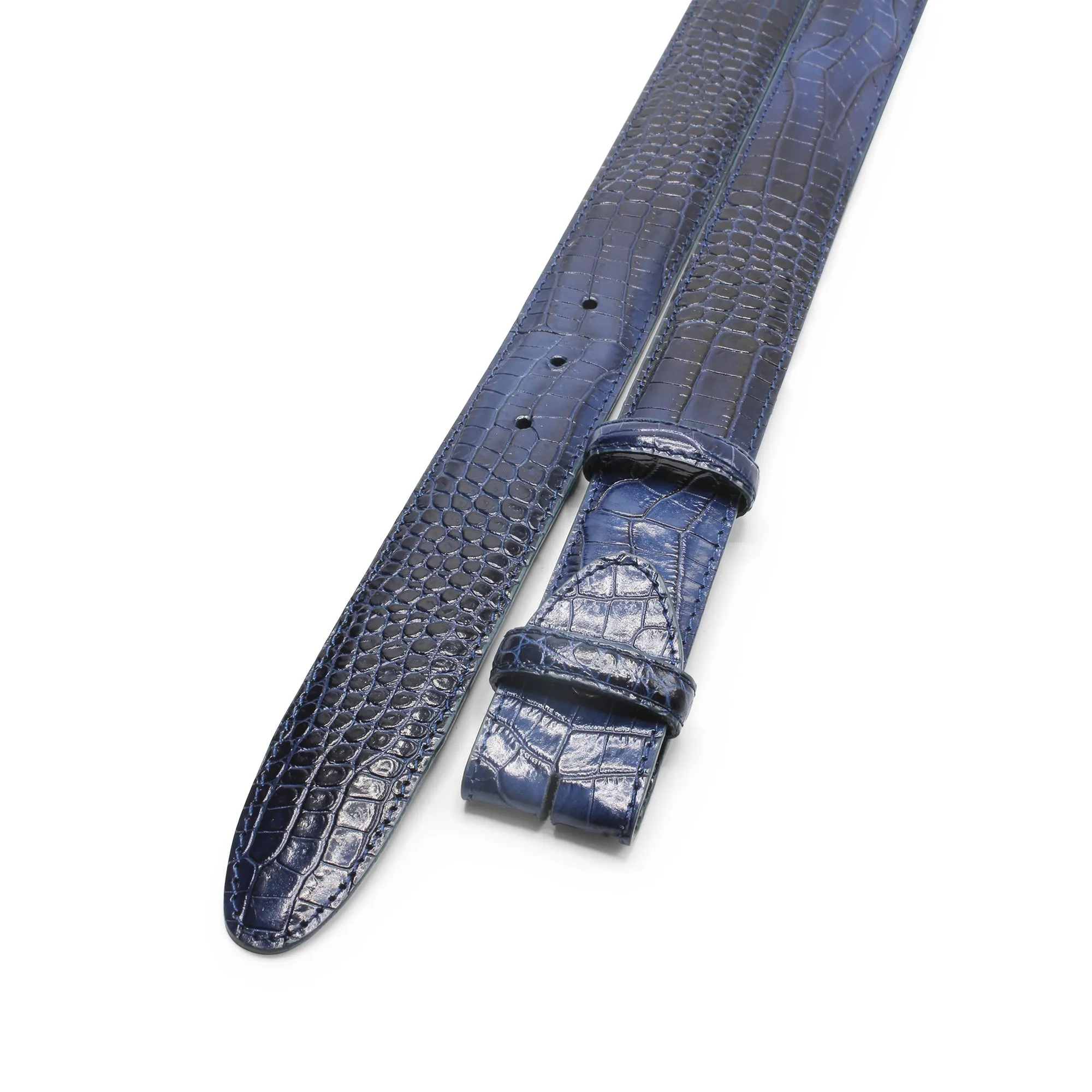 Brush Off Effect Tonal Mock Croc Belt Strap