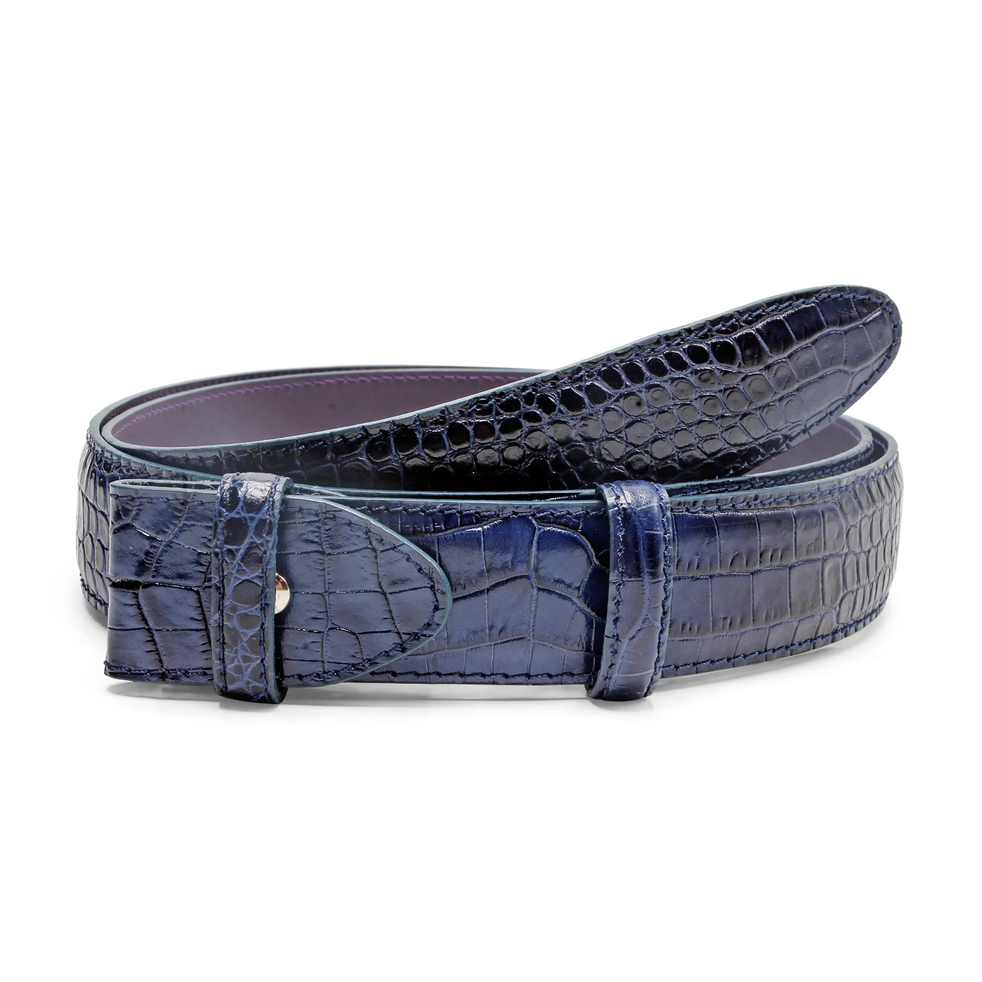 Brush Off Effect Tonal Mock Croc Belt Strap
