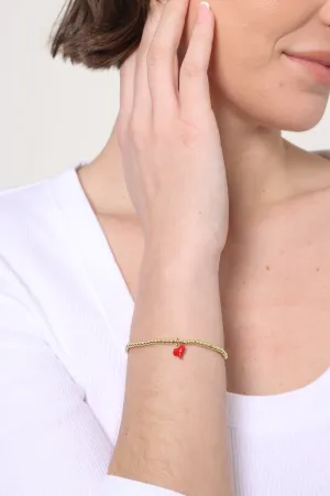 Carina Red Puff Heart Bracelet