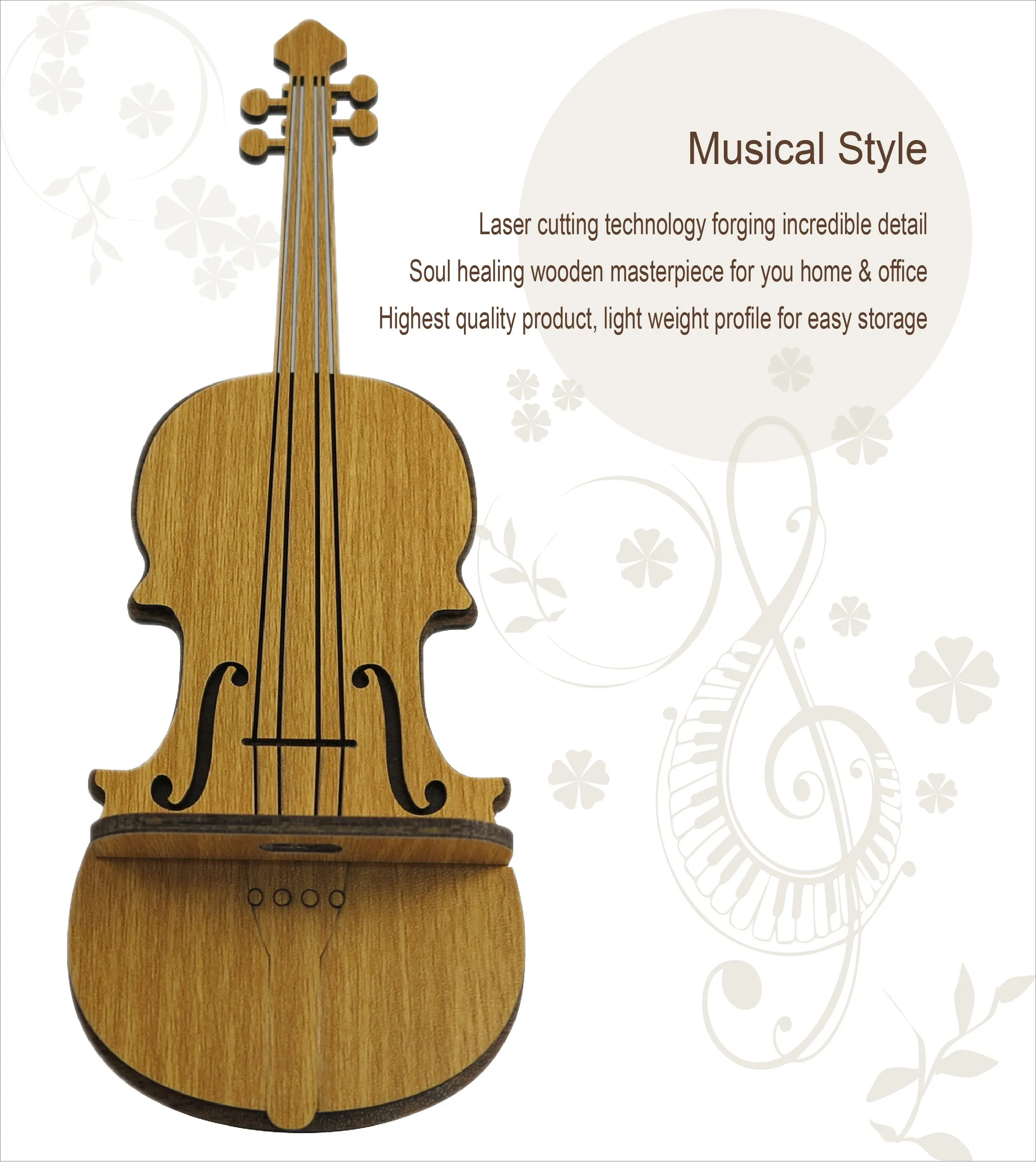 Cello Handcrafted Wooden Phone Stand
