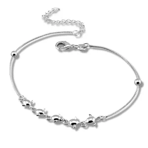 Charming Ladies Silver Jewelry Fashion Angel Egg Pendant Anklet  Cute