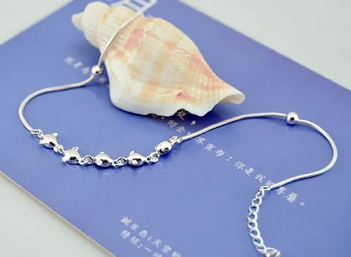 Charming Ladies Silver Jewelry Fashion Angel Egg Pendant Anklet  Cute