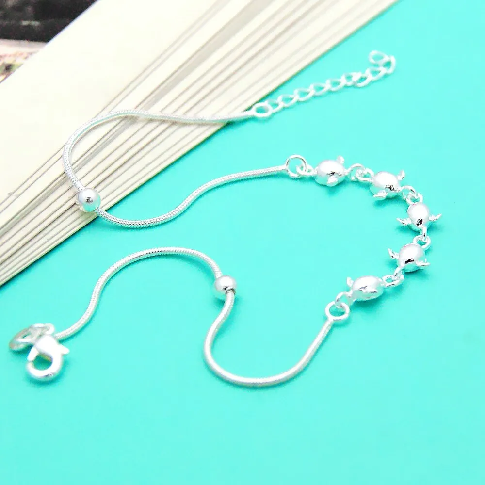 Charming Ladies Silver Jewelry Fashion Angel Egg Pendant Anklet  Cute