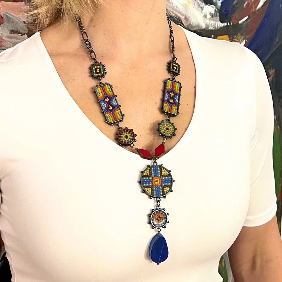 ColorFULL Necklace with Lapis and Czech Glass