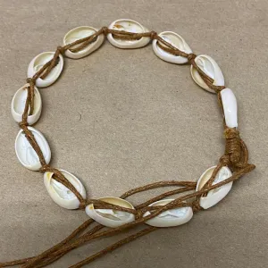 Cowrie Shell Bracelet / Anklet (1) - Large - Tan