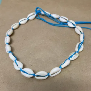 Cowrie Shell Necklace (1) - 1 size fits all - Blue