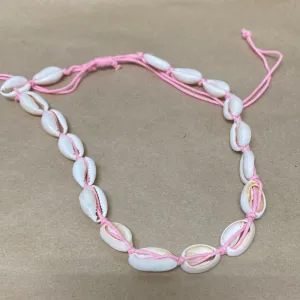 Cowrie Shell Necklace (1) - 1 size fits all - Pink