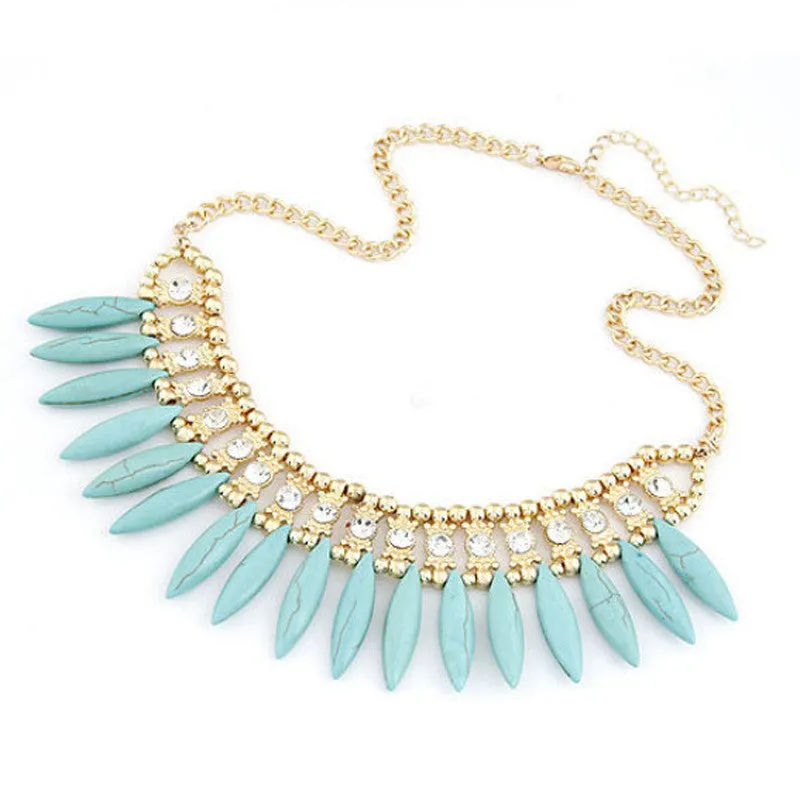 Crystal Point Bloom Statement Necklace