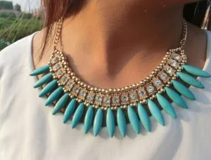Crystal Point Bloom Statement Necklace
