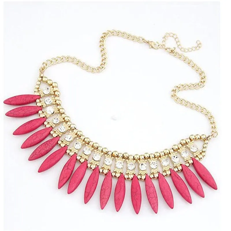 Crystal Point Bloom Statement Necklace