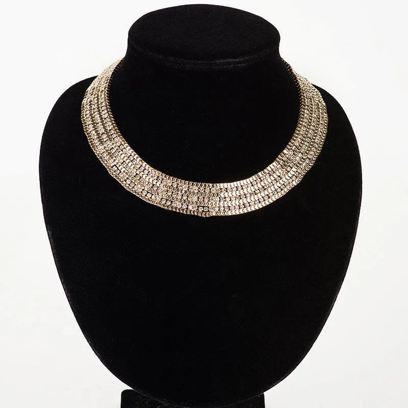 CZ Gold Bib Necklace- Save Up to 40%
