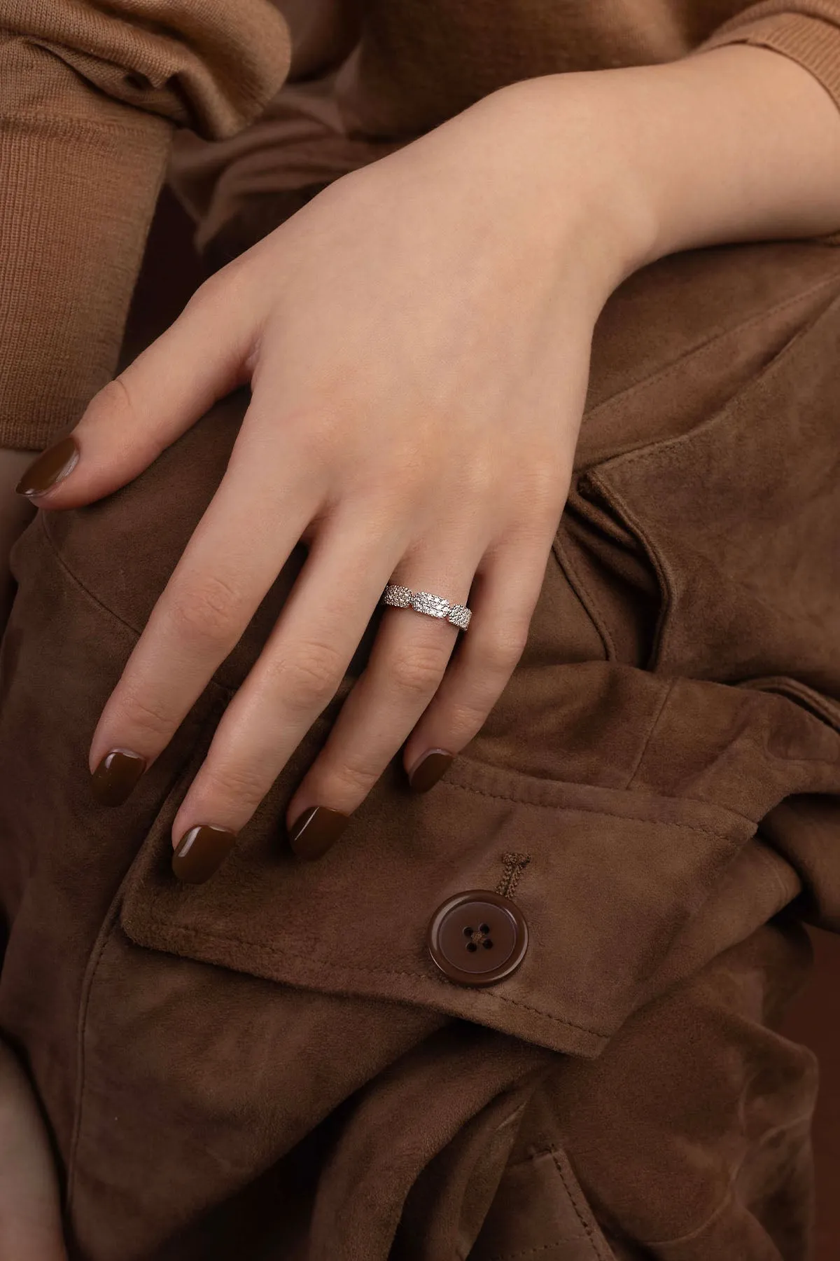 Dainty Silver Pavé Ring