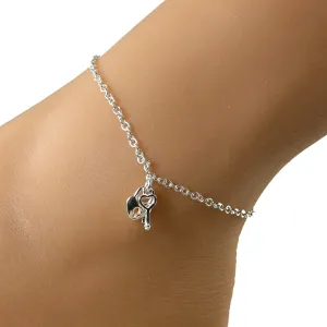Dainty Sterling Silver Lock and Key Anklet