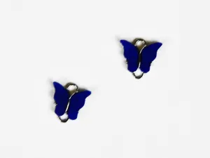 Dark Blue Butterfly Metal Charms