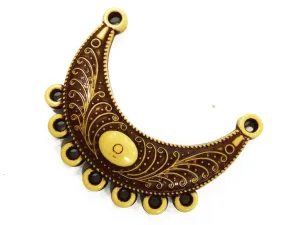 Dark Brown Semi Circular Designer Plastic Pendant (53x21 mm)