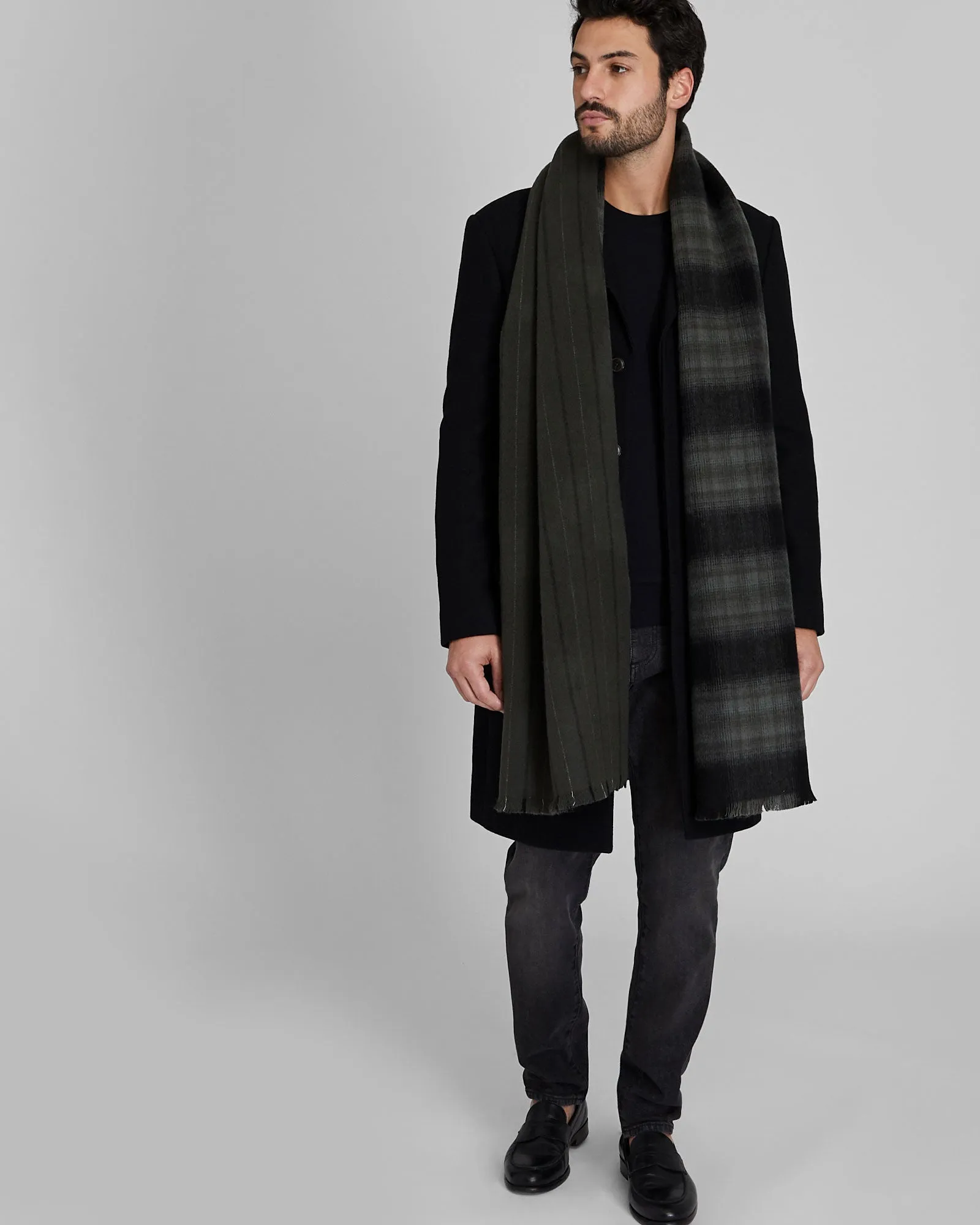 Double-Faced Striped Scarf