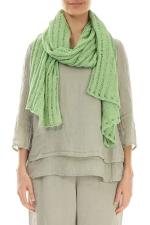 Drop Stitch Mint Linen Scarf