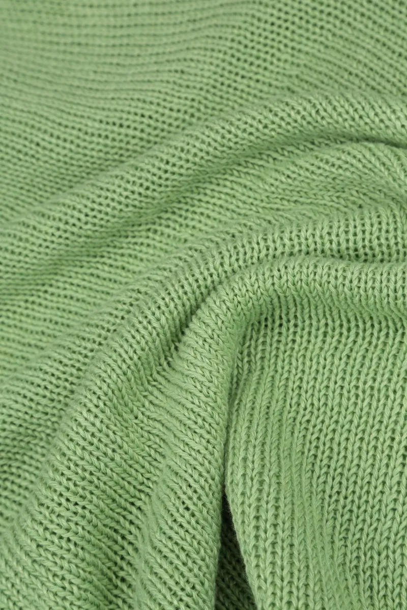 Drop Stitch Mint Linen Scarf