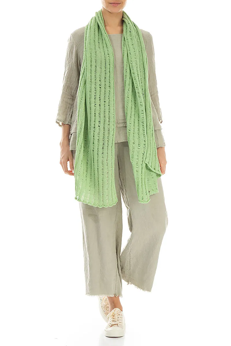 Drop Stitch Mint Linen Scarf