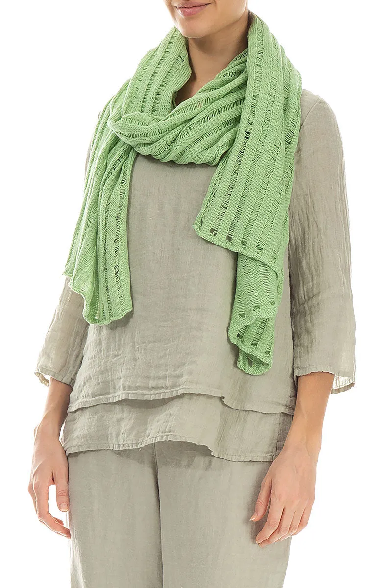 Drop Stitch Mint Linen Scarf