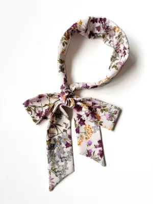 Effortless Scarf Headband | Ivory Wildflower | Chiffon | Easy to Style | Luxury Designer Headbands | Made to Order