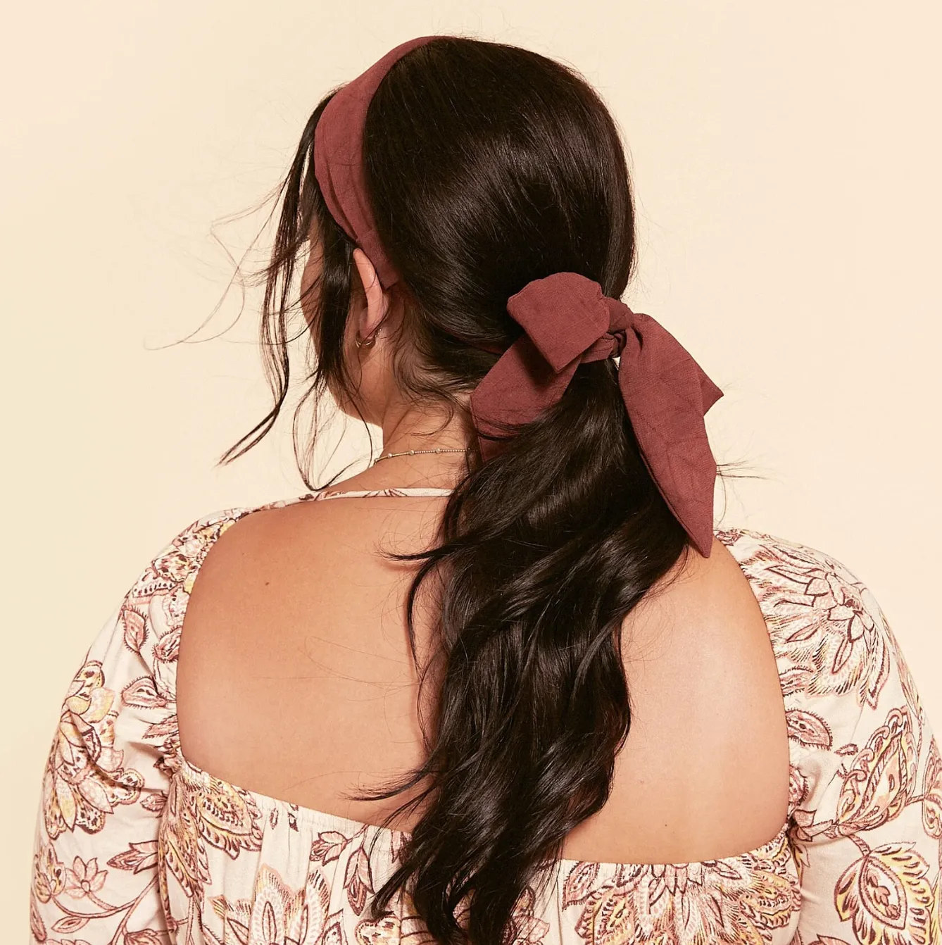 Effortless Scarf Headband | Ivory Wildflower | Chiffon | Easy to Style | Luxury Designer Headbands | Made to Order