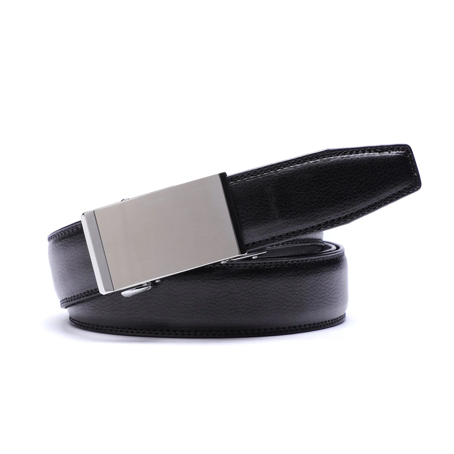 EZ Click Men's Fashion Belt with Polished Buckle and Black Edge