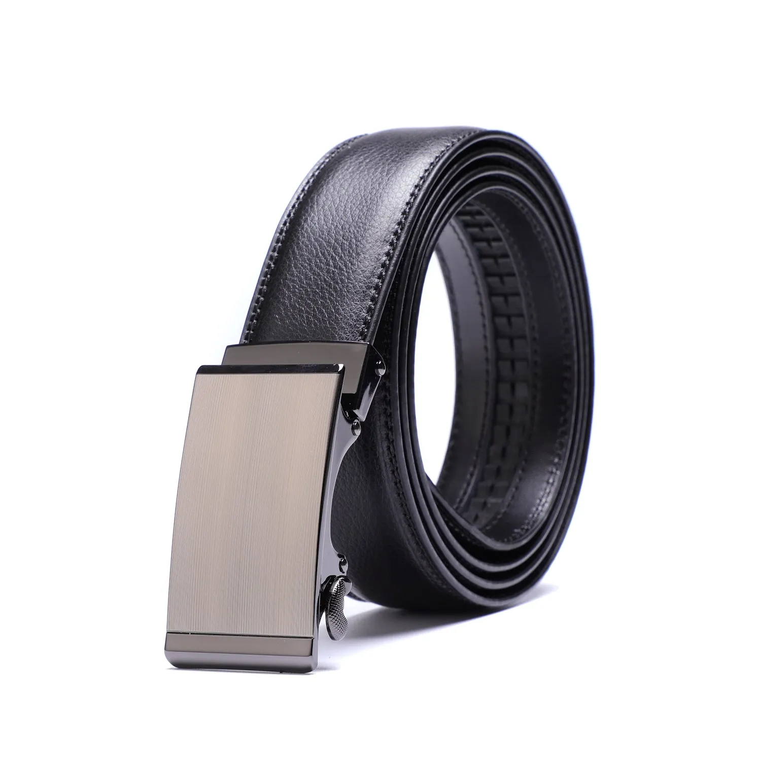 EZ Click Men's Fashion Belt with Polished Buckle and Black Edge